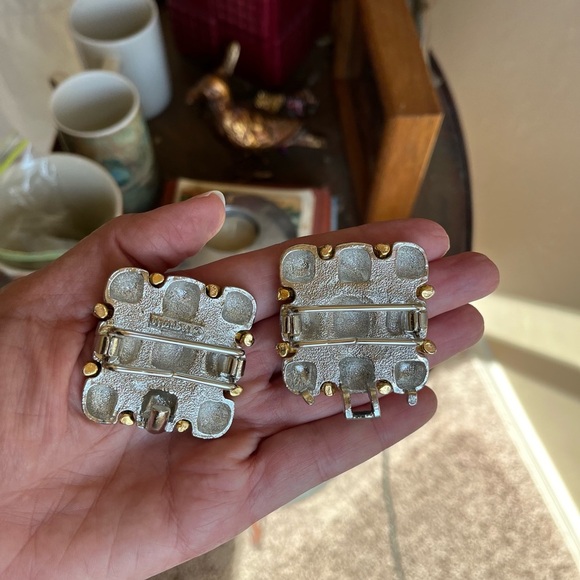 VTG Paquette Gold and Silver Tone Tic Tac Toe Square Interlocking Belt Buckle OS - Picture 9 of 10